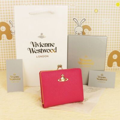 chose 3color Vivienne Westwood Bi-fold Wallet 88VV706 Black Rose Pink