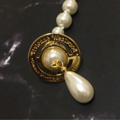 Vivienne Westwood pearl necklace broken gold choker with accessories new