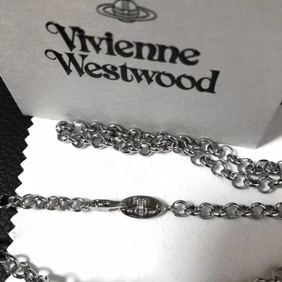 Vivienne Westwood Orb Necklace Small Orb Silver x Clear Accessories Box included