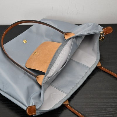 see description 3Size Longchamp Le Pliage Tote Bag Handbag Nylon bag Gray