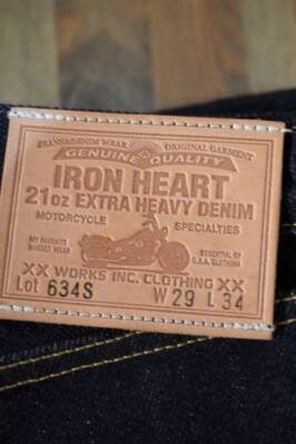 see description IRON HEART Jeans IH-634S 21OZ Straight Selvedge Model Denim
