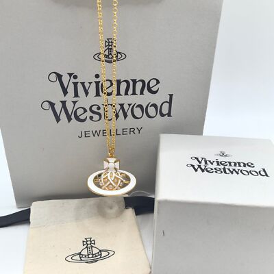 Vivienne Westwood Mini Fish Eye Teardrop Necklace Pink Yellow