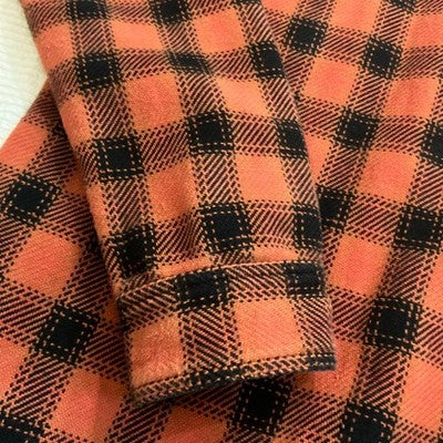 The Flat Head Heavy Flannel Shirt Size 40/L Orange and Black Cotton