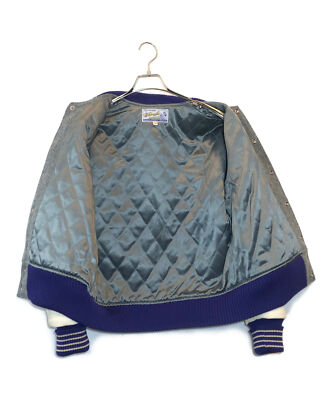 【38】 WHITESVILLE WV11793 Leather Stadium Jumper Varsity Jacket Gray x White
