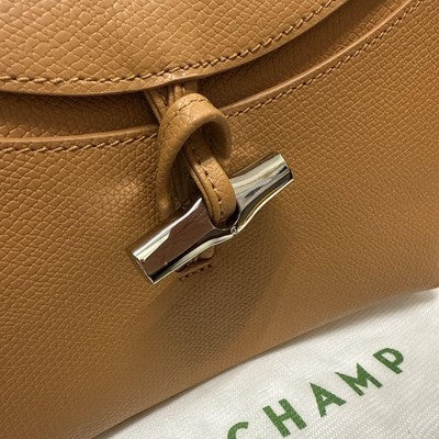 Longchamp Le Rozo S size Hobo Bag Tote Bag Hand bag Brown Cowhide Leather