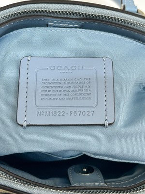 COACH Signature 2way Handbag Tote Bag Shoulder bag Light Khaki Leather F67027