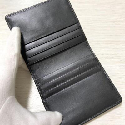 Kyoto traditional Nishijin weave leather bifold wallet indigo dyed 6C
