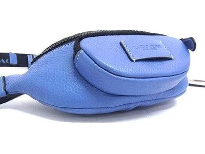 Coach Leather Waist Pouch Waist Bag Body Bag Zip bag Men's Women's Blue