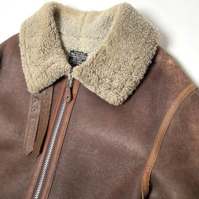 AVIREX Mouton Jacket Mouton flight jacket B-3 Brown Size 40 Boa Bomber