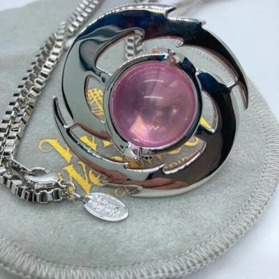 Vivienne Westwood Small Orb Necklace Shooting Star Pink Star Chain 45cm