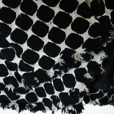 JUNYA WATANABE Polka Dot Cut-Off Single Breasted Tailored Jacket Black/Silver S