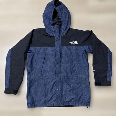 THE NORTH FACE Mountain Light Denim Jacket mountain parka Size M Navy Nylon