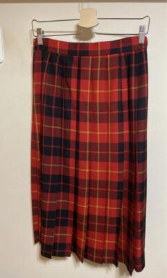JUNYA WATANABE Pleated skirt, check pattern, women's skirt, size S, red