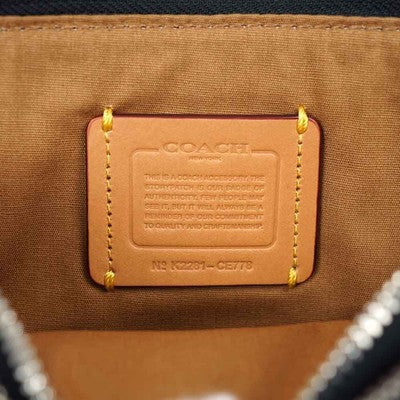 Coach Shoulder Bag Camera Bags Kira Crossbody Signature Denim Black Calf Leather