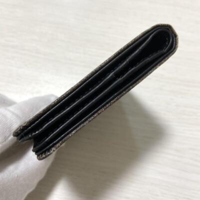 Kyoto traditional Nishijin weave leather bifold wallet indigo dyed 6D