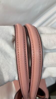 COACH Tote bag Handbag Signature Canvas Leather Shiny Pink Turn Lock Zip bag