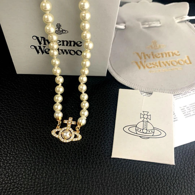 Vivienne Westwood Necklace Olympia Pearl Choker Gold Total length 44cm Boxed