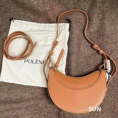 Polene Half Moon Bag Shoulder Bag Brown Women's Mini Bag with Shoulder Strap