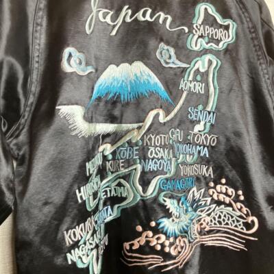 Free size Clover Leaf Toyo Enterprise Sukajan Vintage Satin Bomber Jacket
