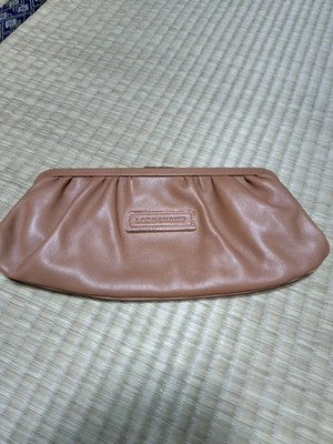 Longchamp Purse Clutch Bag Pouch Second bag Handbag Party Bags Brown Leather