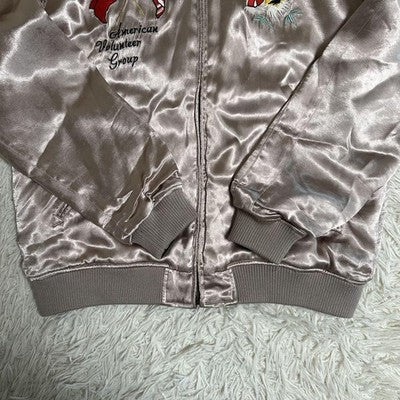 Avirex Flying Tiger Sukajan Jacket Blousons reversible XL Embroidered Pink Beige