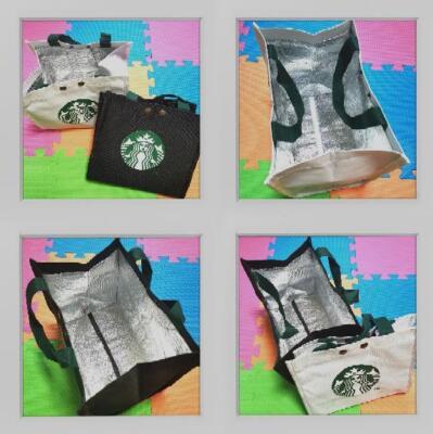 check description chose 2colors Starbucks New Tote Bag Handbag Thermal Lunch Bag