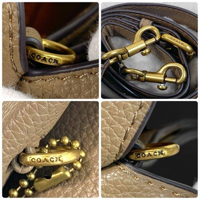 COACH CM545 LANA23 Crossbody 2way Shoulder Bag Leather Dark Stone Brown Outlet