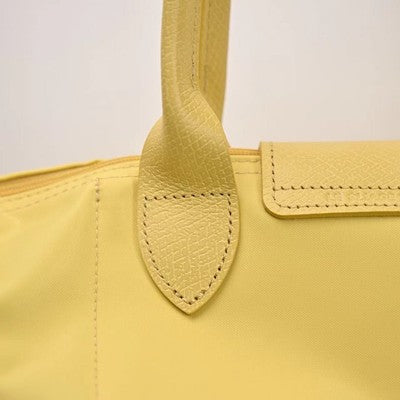 Longchamp S-L size Tote Bag Handbag  Nylon bag Zipper bag Yellow Leather