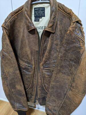 Vintage 80s Avirex G2 Leather Flight Jacket Brown Genuine leather L
