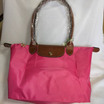 see description 3size Longchamp Le Pliage Tote Bag Handbag Pink Leather