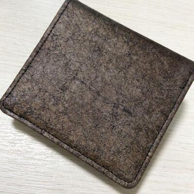 Kyoto traditional Nishijin weave leather bifold wallet indigo dyed 6D