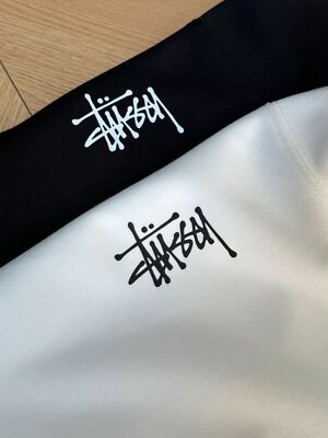 see description size M-3XL Stussy Basic Print Crew Neck Sweater white black
