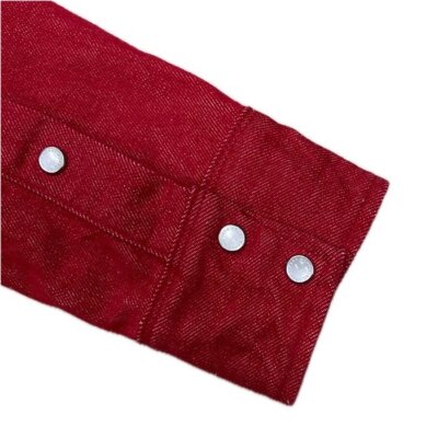 check description IRON HEART IHSH-396/13oz Color Denim Western Shirt biker Red