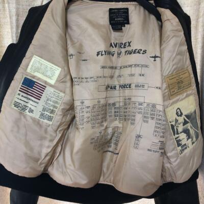 In good condition Vintage Avirex Leather Jacket Genuine Leather Type G2 XS Black