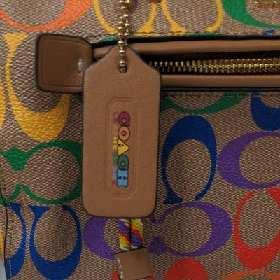 COACH Rowan Satchel Signature Canvas Rainbow Shoulder 2Way Bag C4396 Outlet New