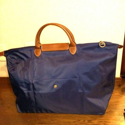 Longchamp L size DEAUVILLE Collaboration Tote Bag Hand bag Nylon bag Navy