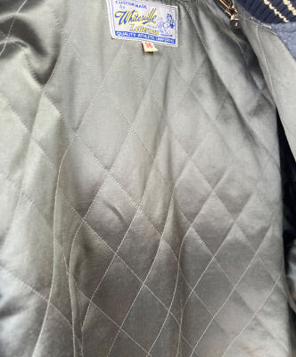 【36】 WHITESVILLE WV12839 Leather Stadium Jumper  jacket Blue x Black