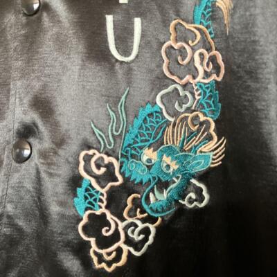 Free size Clover Leaf Toyo Enterprise Sukajan Vintage Satin Bomber Jacket