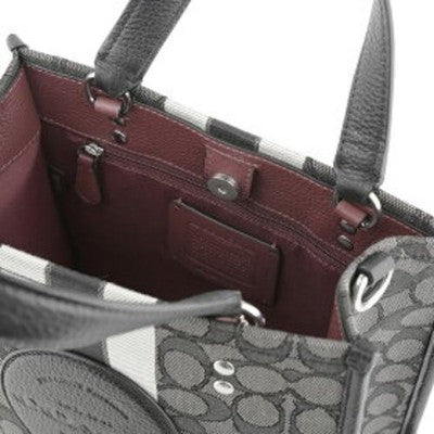 COACH C7083 Mini Tote Bag Canvas x Leather Black Smoke Women's New Unused