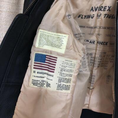 In good condition Vintage Avirex Leather Jacket Genuine Leather Type G2 XS Black