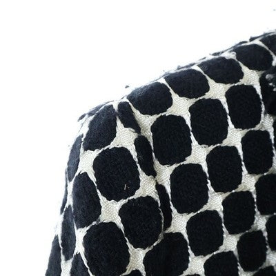 JUNYA WATANABE Polka Dot Cut-Off Single Breasted Tailored Jacket Black/Silver S