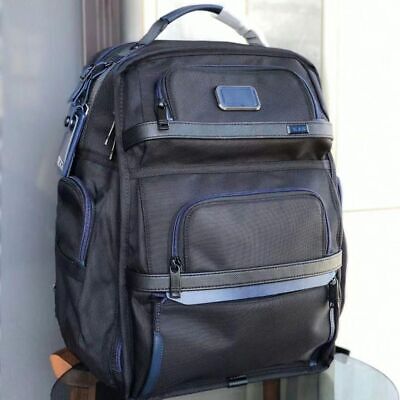 TUMI ALPHA3 Brief Pack Backpack Business Nylon Black Blue Line