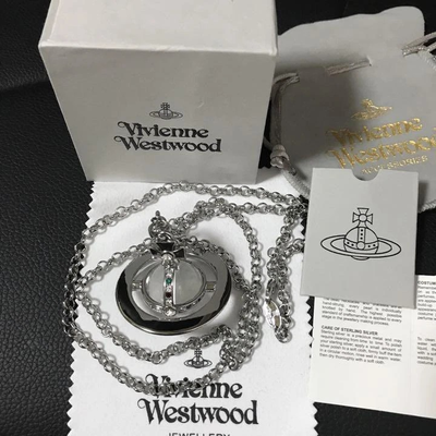 Vivienne Westwood Orb Necklace Small Orb Silver x Clear Accessories Box included