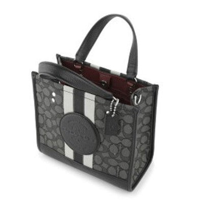 COACH C7083 Mini Tote Bag Canvas x Leather Black Smoke Women's New Unused