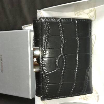 Vivienne Westwood Crocodile Pattern Multi-Card Pocket Wallet Black