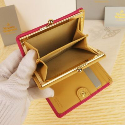 chose 3color Vivienne Westwood Bi-fold Wallet 88VV706 Black Rose Pink