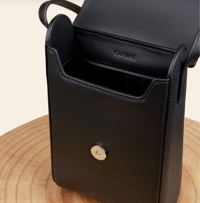 CAFUNE Trunk BoxMini bag for 　women　BlackLeather　With strap