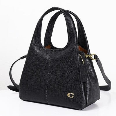COACH Lana Shoulder Bag 23 Black CM545 Handbag Crossbody Diagonal Leather Women