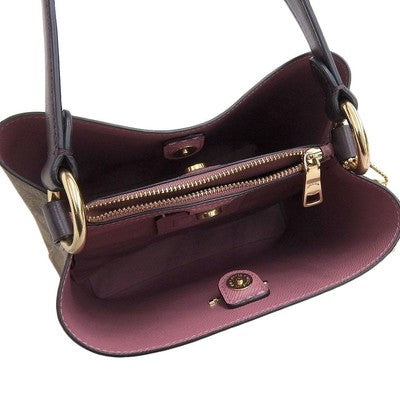 Coach Bag C3238 IMSHU Signature Heart Floral Print Bucket Bag Shoulder Bag