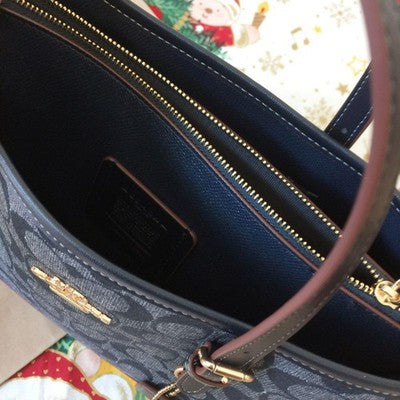 COACH CH228 Mollie Tote 25 2way Chambray Tote Signature Denim 2WAY Outlet New JP